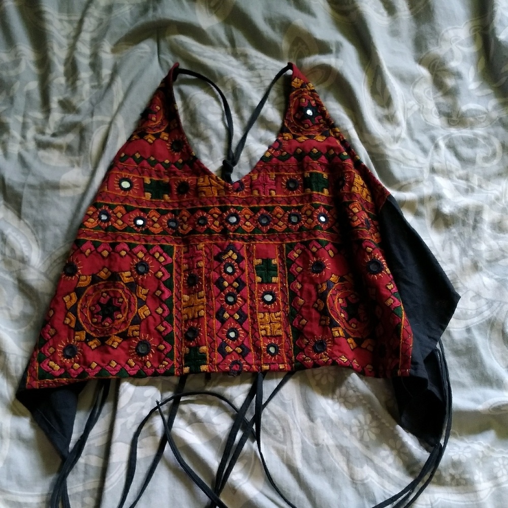 Mirror embellished Crop Top